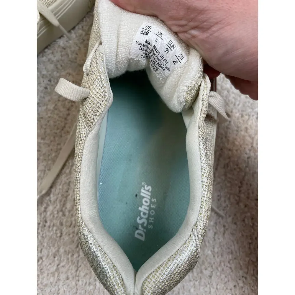 DR SCHOLLS Women’s 8.5 Time Off Max Platform Sneakers Metallic Anti-Odor Recycle